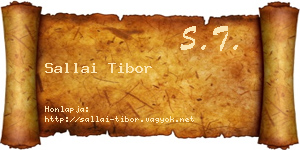 Sallai Tibor névjegykártya